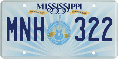 MS license plate MNH322