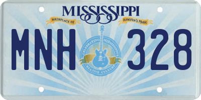 MS license plate MNH328