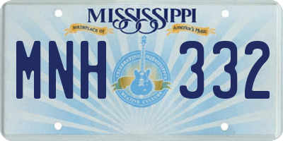 MS license plate MNH332