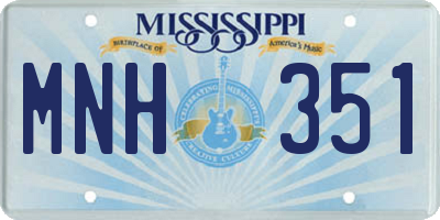 MS license plate MNH351