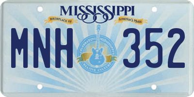 MS license plate MNH352