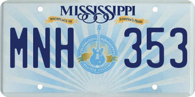 MS license plate MNH353
