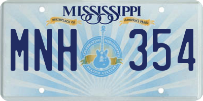 MS license plate MNH354