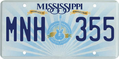 MS license plate MNH355