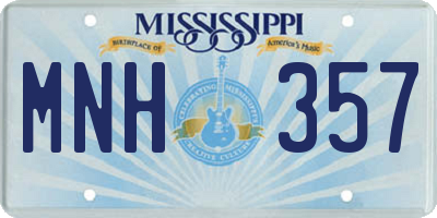 MS license plate MNH357