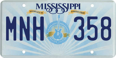 MS license plate MNH358