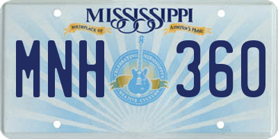 MS license plate MNH360