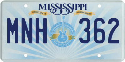 MS license plate MNH362