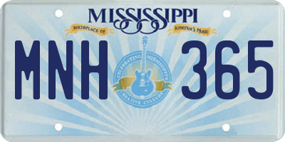 MS license plate MNH365