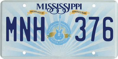 MS license plate MNH376