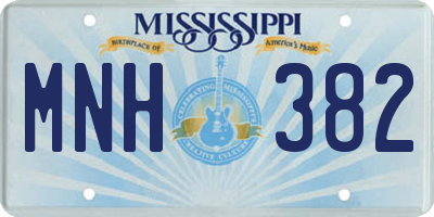 MS license plate MNH382