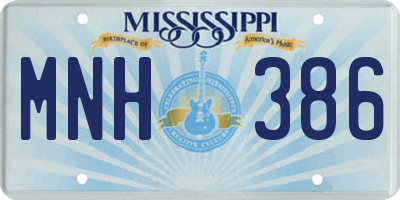 MS license plate MNH386