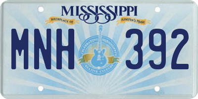 MS license plate MNH392