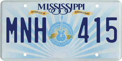 MS license plate MNH415