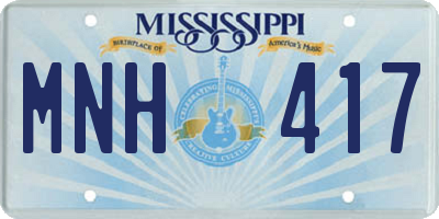 MS license plate MNH417