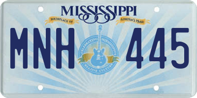 MS license plate MNH445
