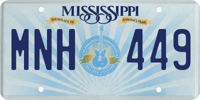 MS license plate MNH449