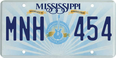 MS license plate MNH454