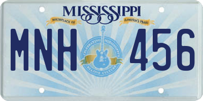 MS license plate MNH456