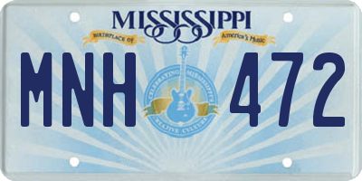 MS license plate MNH472