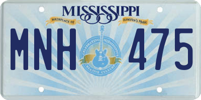 MS license plate MNH475