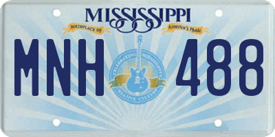 MS license plate MNH488