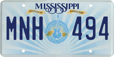 MS license plate MNH494