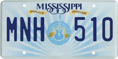 MS license plate MNH510
