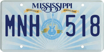 MS license plate MNH518