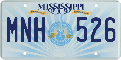 MS license plate MNH526