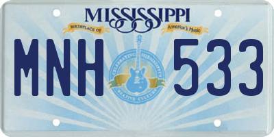 MS license plate MNH533