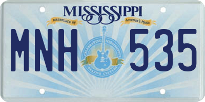 MS license plate MNH535