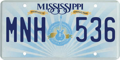 MS license plate MNH536