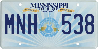 MS license plate MNH538