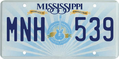 MS license plate MNH539