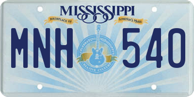 MS license plate MNH540