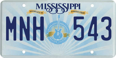 MS license plate MNH543