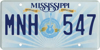 MS license plate MNH547