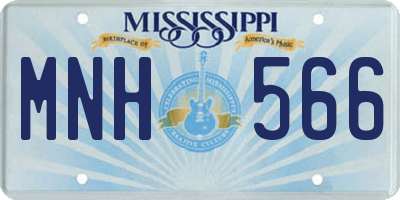 MS license plate MNH566