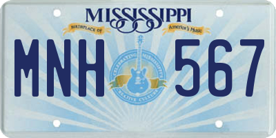 MS license plate MNH567
