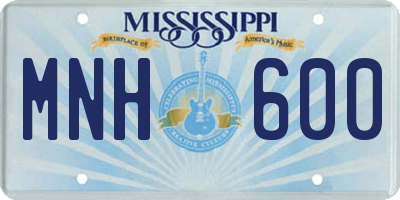 MS license plate MNH600