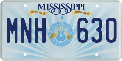 MS license plate MNH630