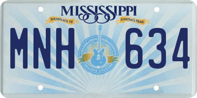 MS license plate MNH634