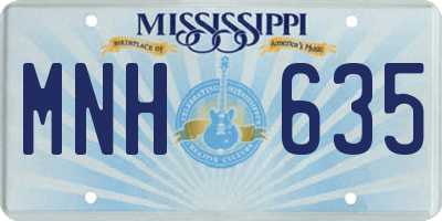 MS license plate MNH635