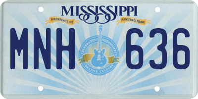 MS license plate MNH636