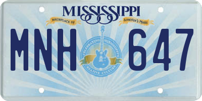 MS license plate MNH647