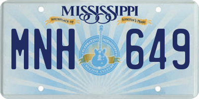 MS license plate MNH649
