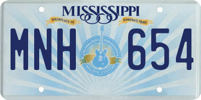 MS license plate MNH654