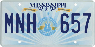 MS license plate MNH657