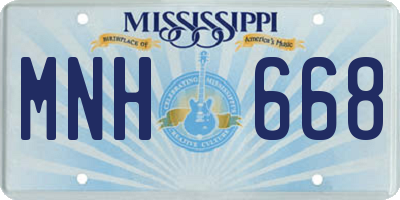 MS license plate MNH668